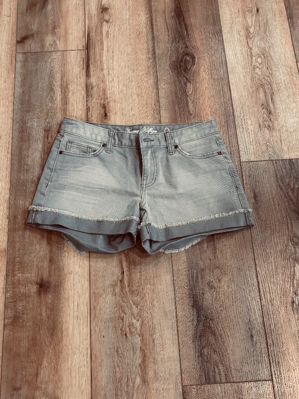 Denim Shorts TOMMY HILFIGER Cuffed Roll Hem Grey - Size 0